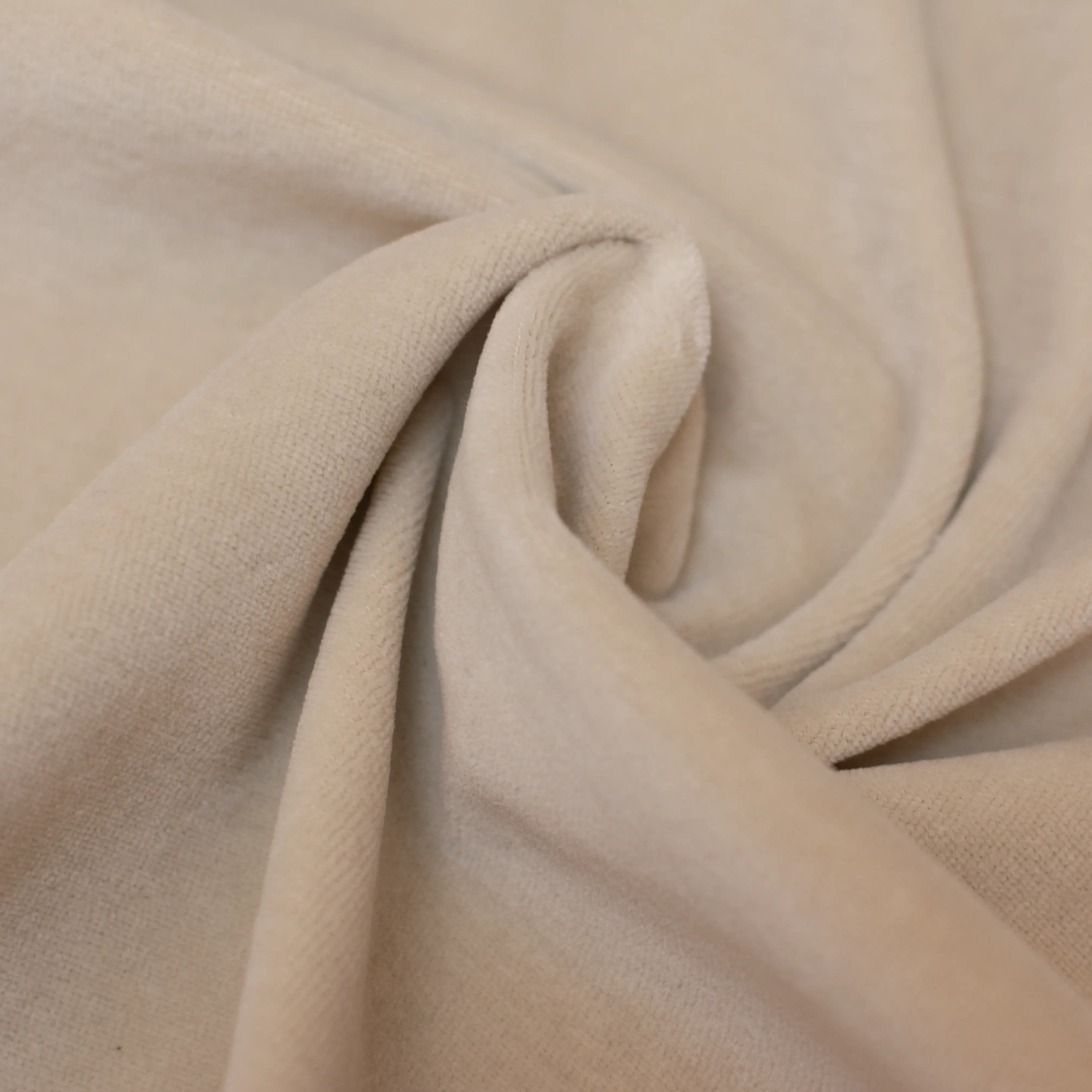 Baumwolle - Velour - Sand